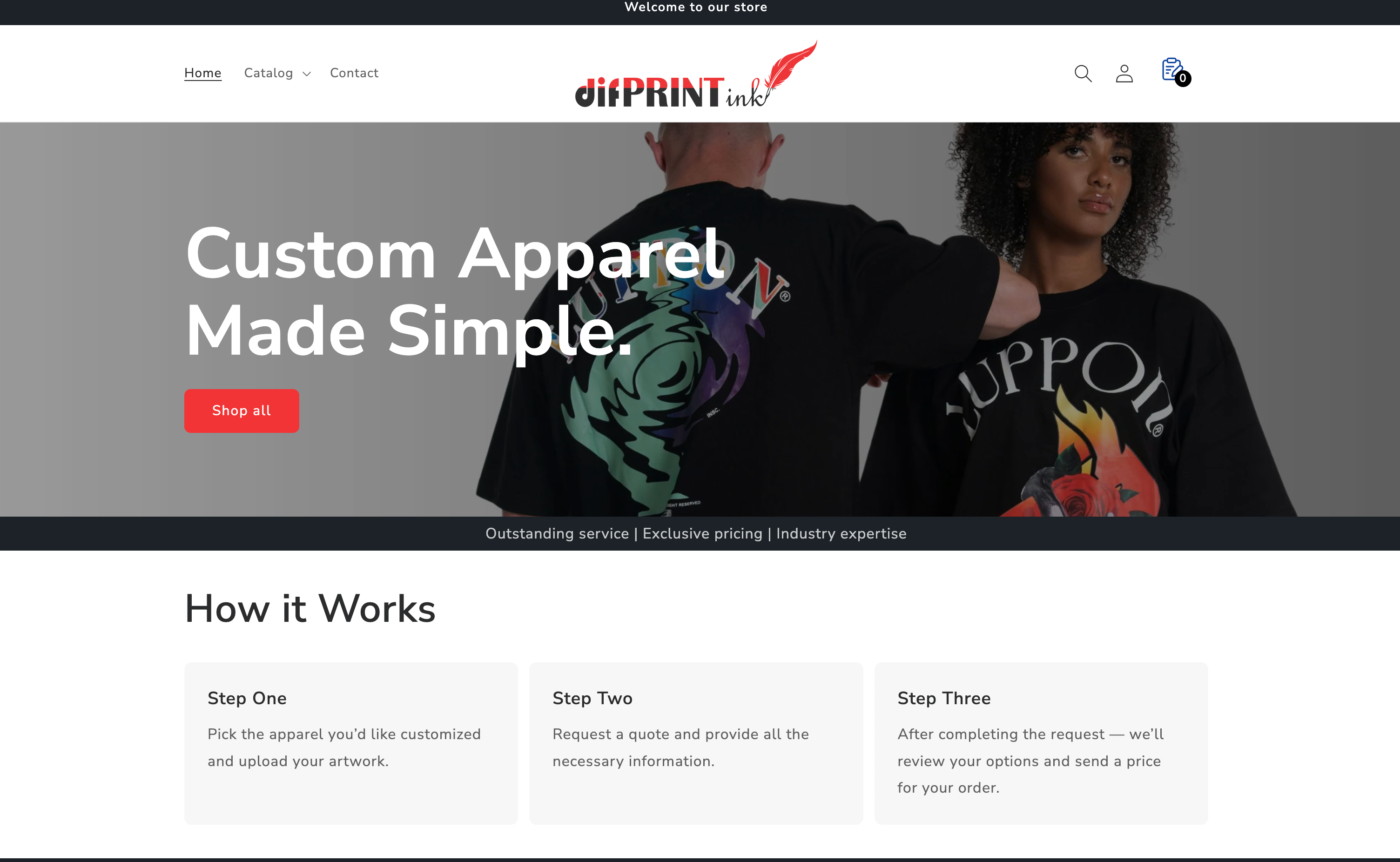 Dif Print Ink e-commerce website