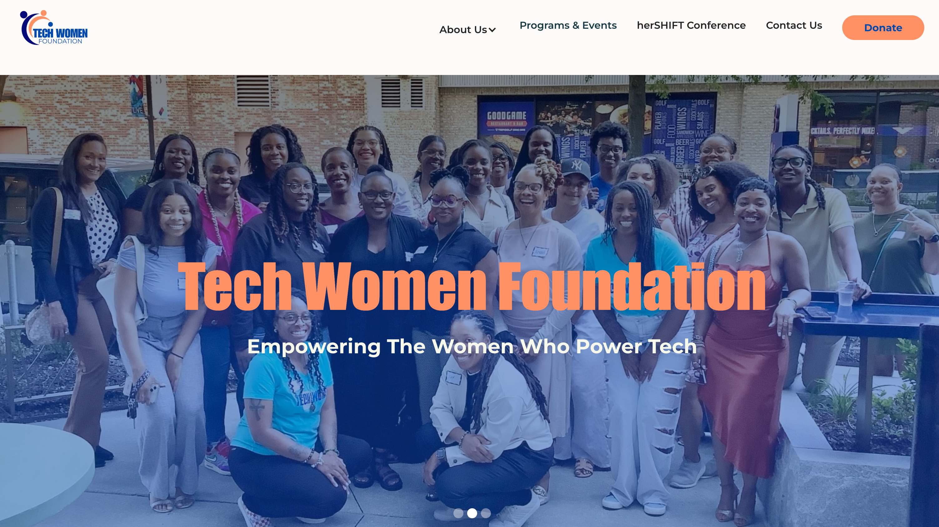 Tech Women of ATL website homepage